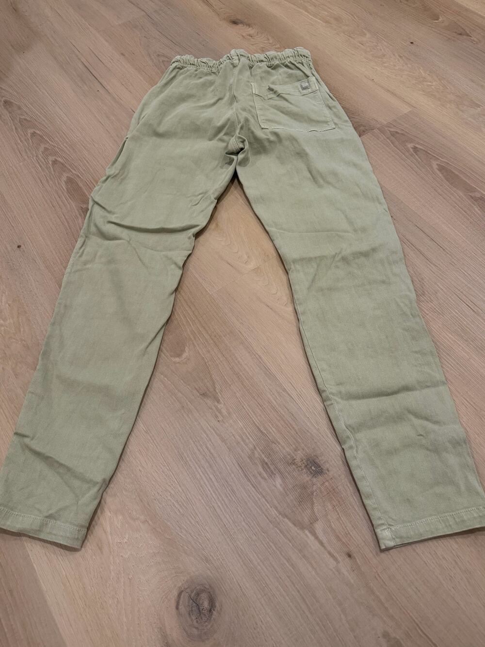 Zara Boys Pants Size 11-12 152 Sage Green Pull-On Drawstring Casual